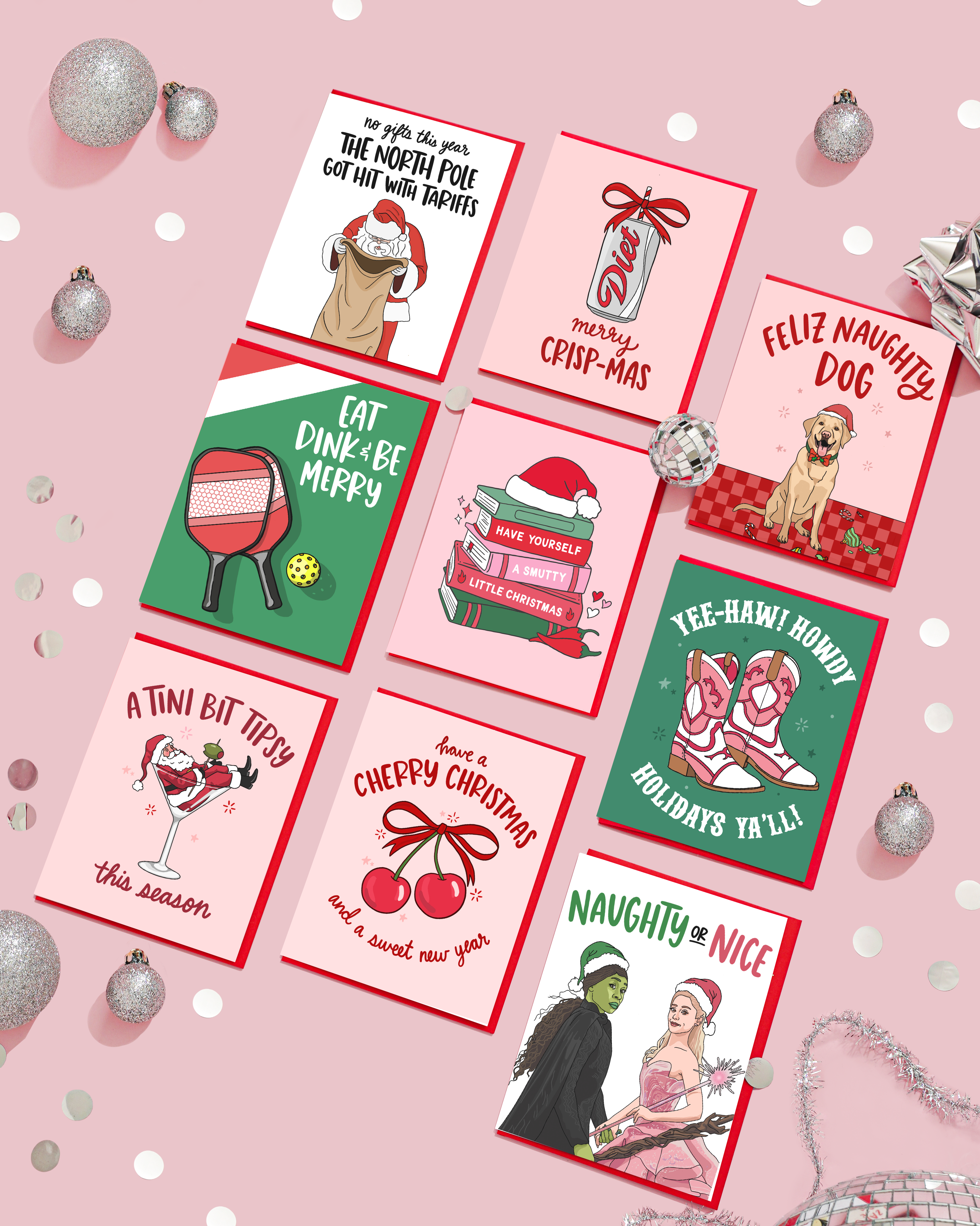 Martini Tipsy Santa Holiday Card