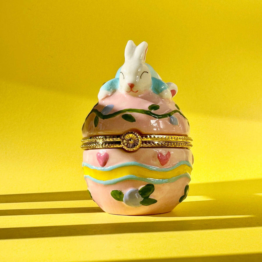 Bunny Egg Hand Painted Trinket Box