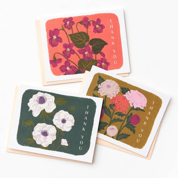 Muted Floral Thank You Card Set