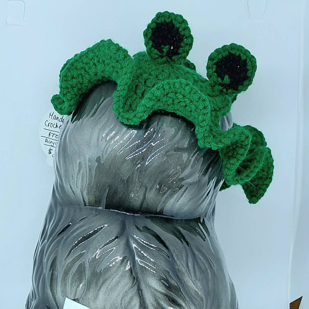 Crochet Frog Hat - Cat Hat - Pet Hat - Made to order