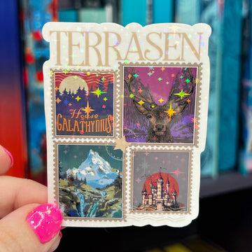 Terrasan Stamps Throne of Glass Holographic Sticker