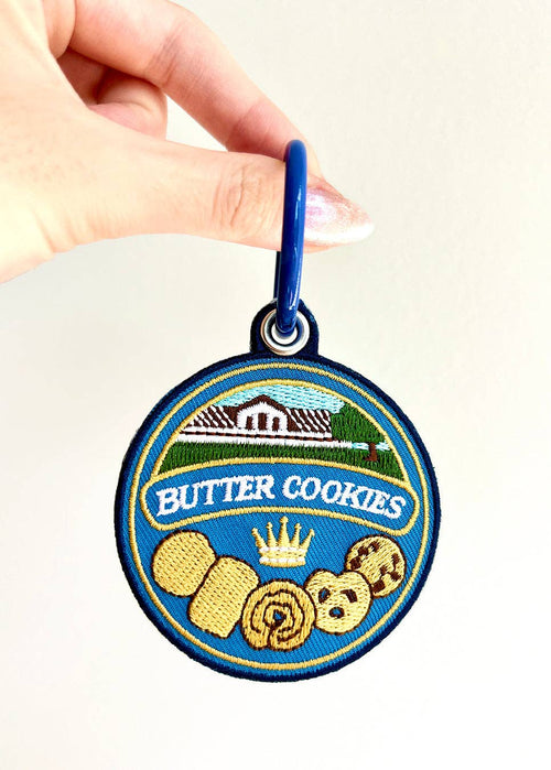 Butter Cookie Tin Embroidered Keychain