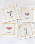 Festive Glassware Cocktail Napkin Set