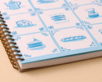 Delft Tile Letterpress A5 Spiral Notebook