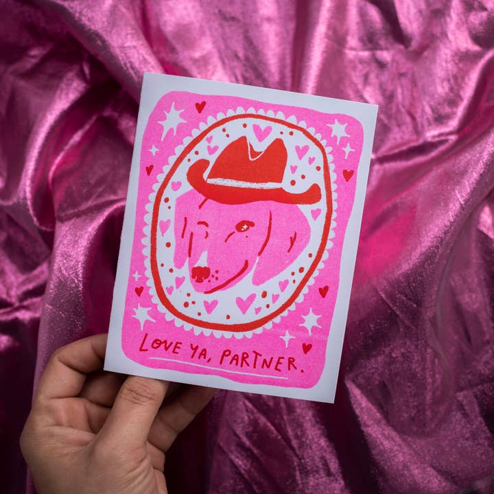 Love Ya, Partner Risograph A2 Greeting Card