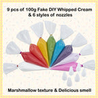 Rainbow Decoden Cream Set, Fake Whipped Cream Glue For DIY