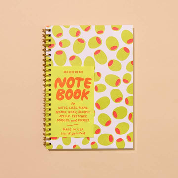 Olives Letterpress Spiral Foodie Notebook