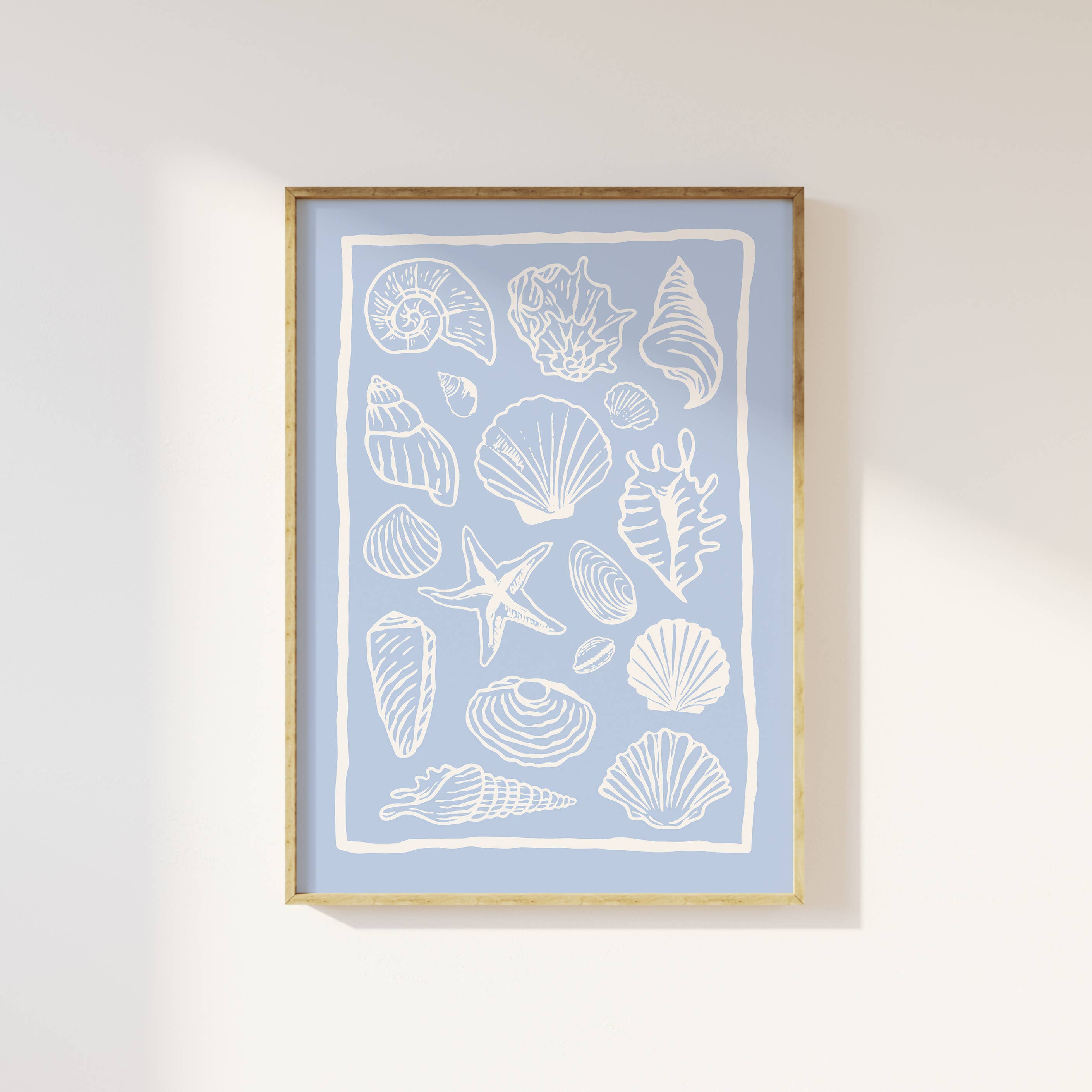 Seashells Light Blue Print