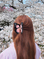 Hand-painted Monarch Butterfly Claw Hair Clip