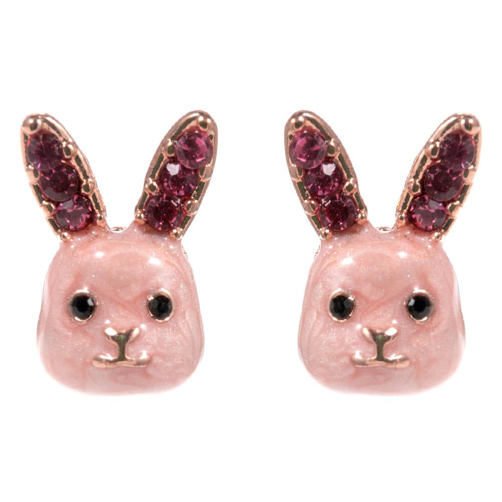 Enamel Easter Bunny Stud Earrings