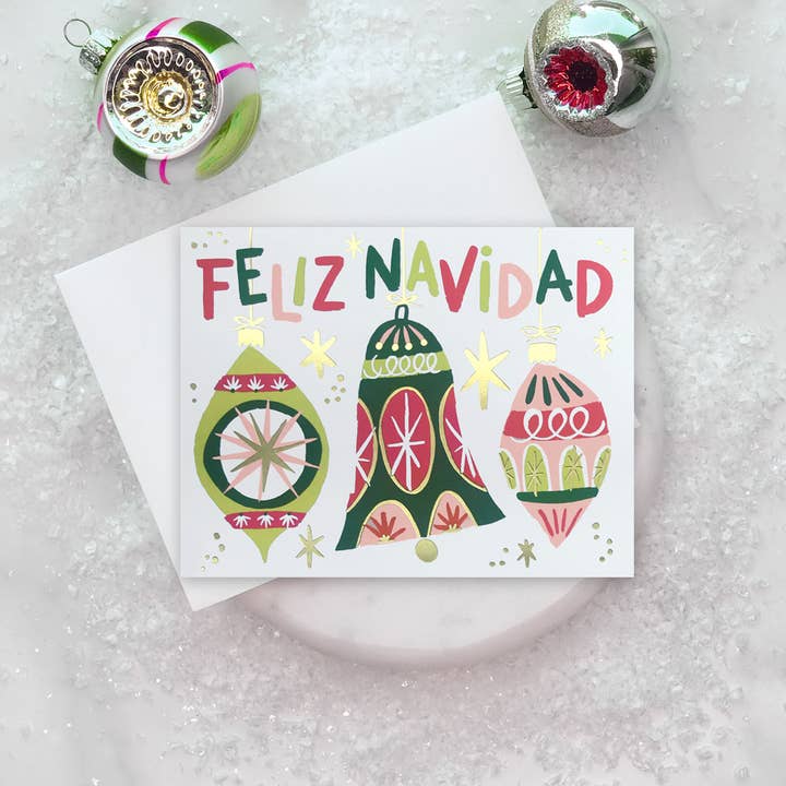 Feliz Ornaments Card