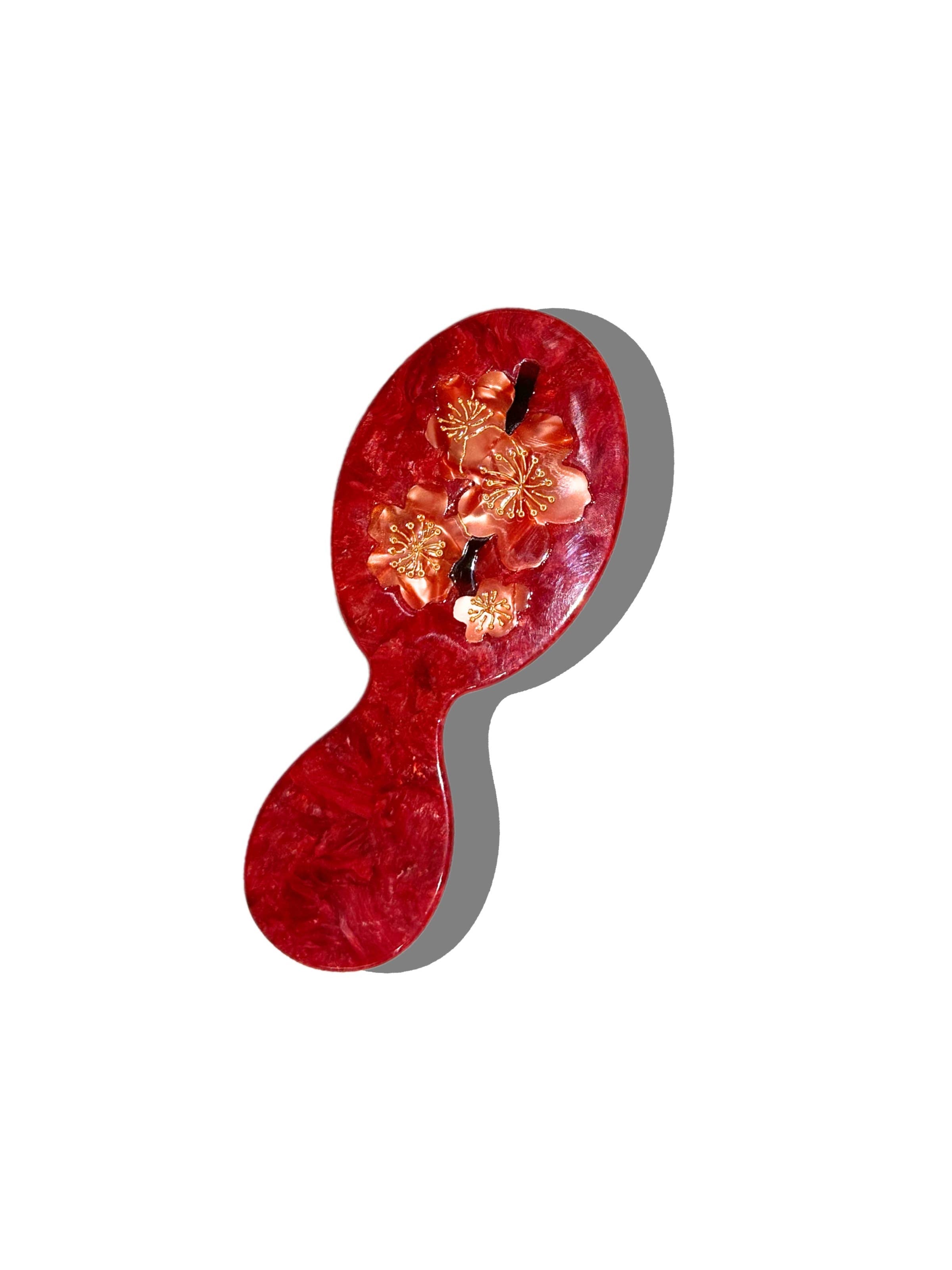 Hand-painted Compact Cherry Blossom 2-1 Perfect Daily Brush