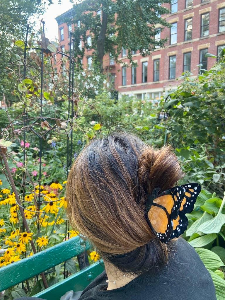 Hand-painted Monarch Butterfly Claw Hair Clip