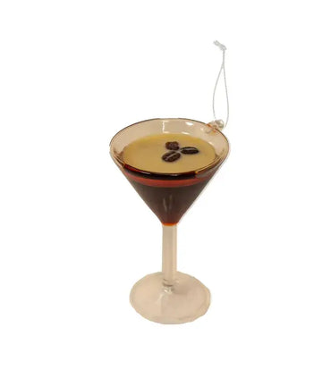4" Glass Espresso Martini Ornament