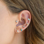 Milky Blue Star Studs