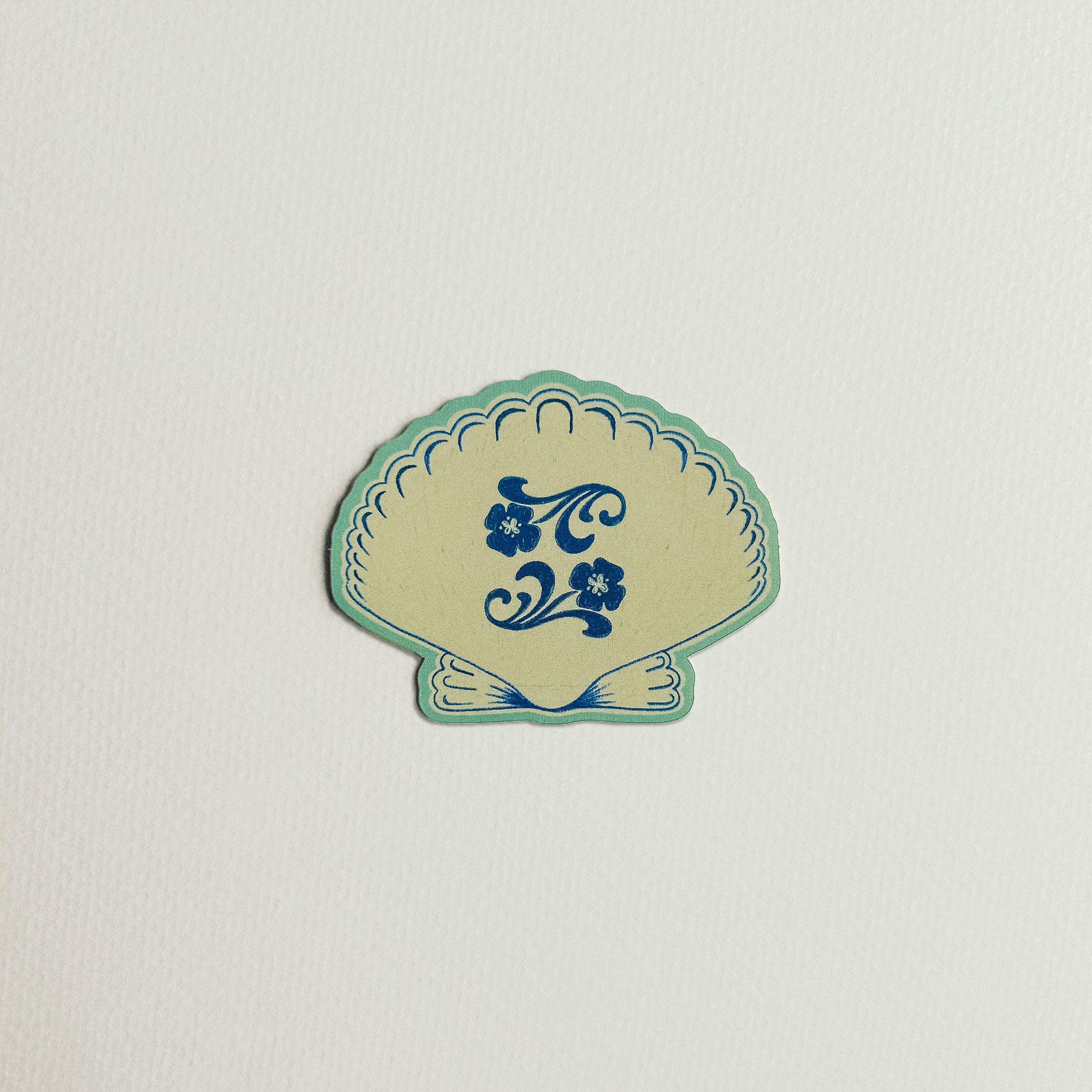 Vintage Floral Seashell Sticker