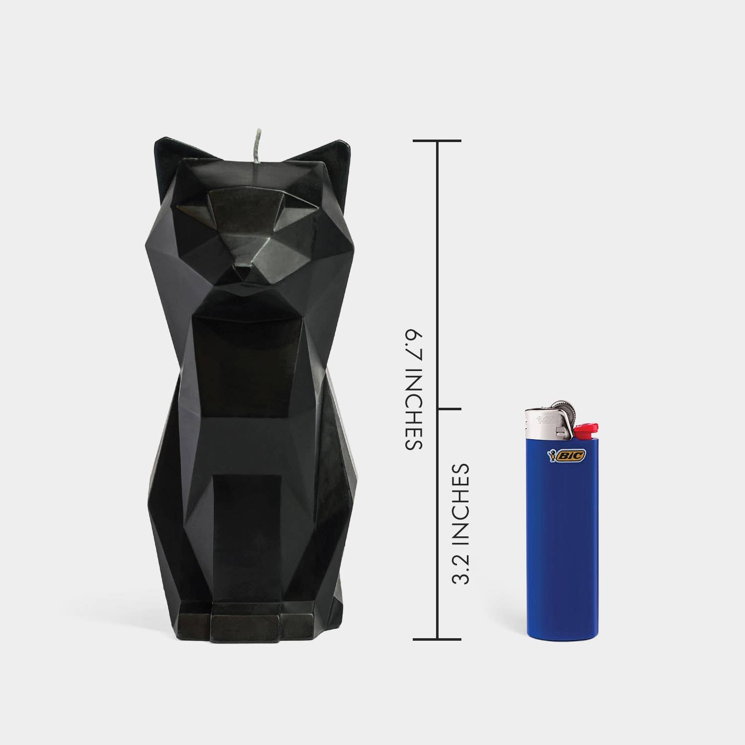 PyroPet Kisa Cat Skeleton Candle - 7" Tall, Black
