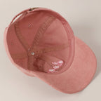 Dog Mom Text Solid Color Corduroy Baseball Cap