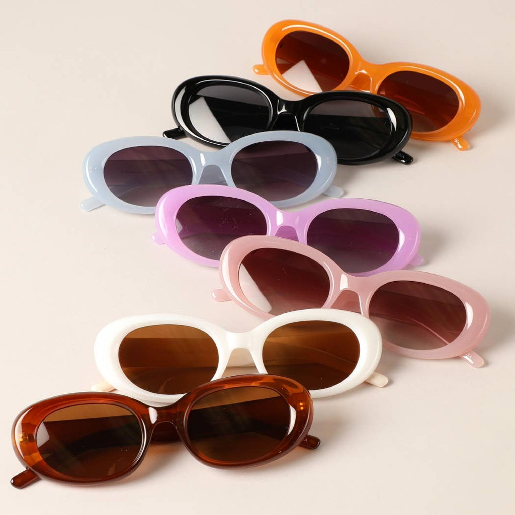 Women's Rounded  Bold Frame Tinted Sunglasses