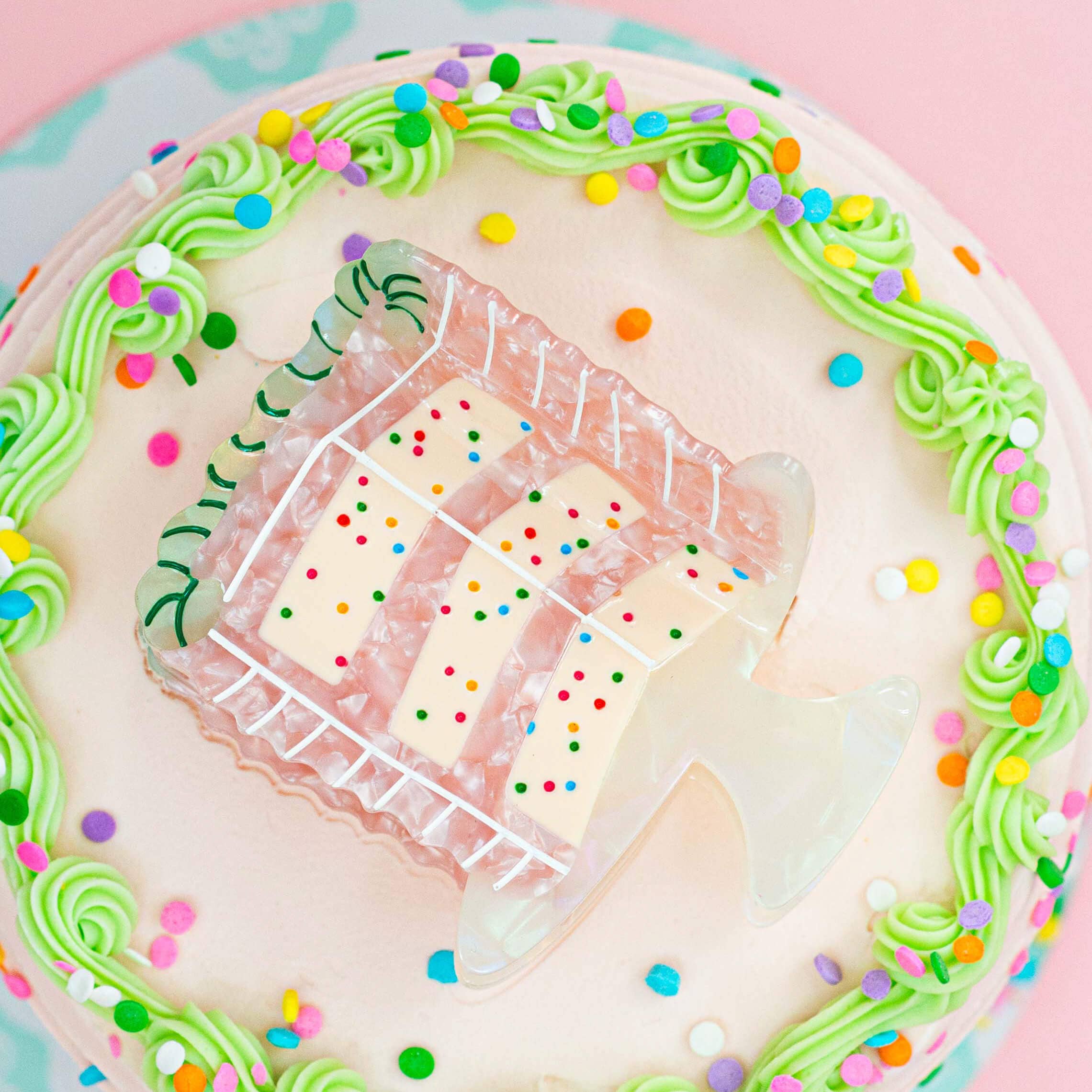 Large Confetti Cake Hair Claw Clip