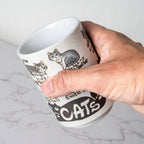 Japanese Cat Breed Names Yunomi Style Tea Cup Reactive Glaze 10 fl oz JP (6/60)