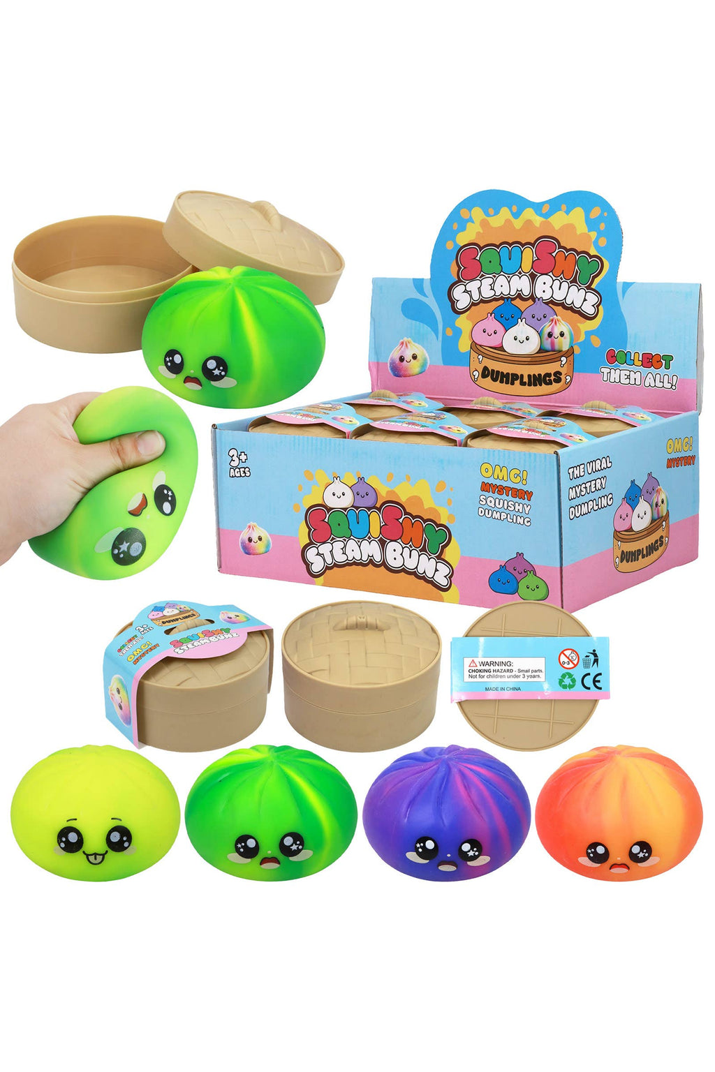 Ombre Dumpling Soft Slime Filled Squishy Blind Box - 12 Pcs