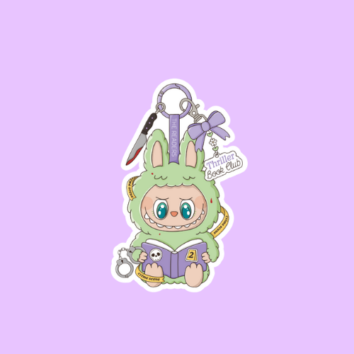 Thriller Book Trope Labubu Monster Bookish Sticker