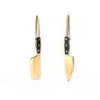 Chef's Knife & Cleaver Gold Earrings - Foodie Cook Chef Gift