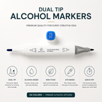Dual-Tip Alcohol Marker Sets (24-Count) - Non Toxic