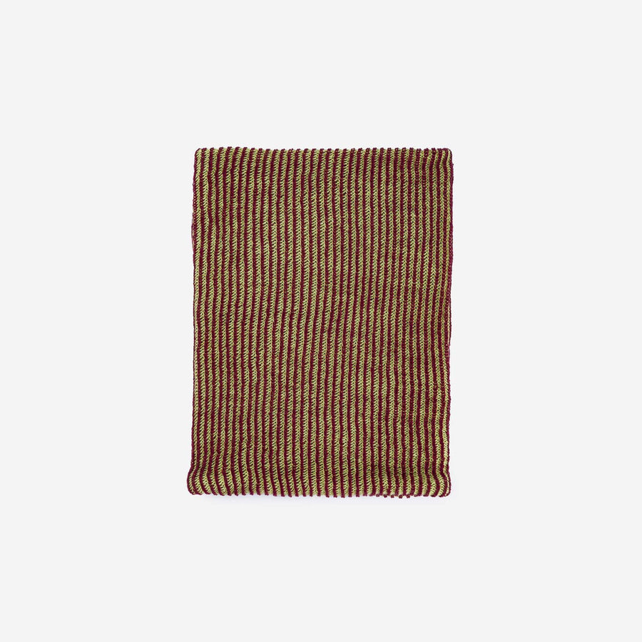 Simple Grid Snood- Lime Wine Red