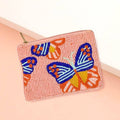 Butterfly Seed Beaded Mini Pouch Bag
