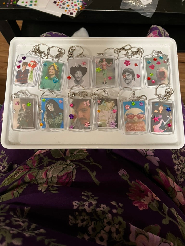 Bedazzled meme keychains