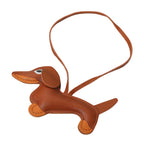 Faux Leather Dachshund Dog Bag Charm