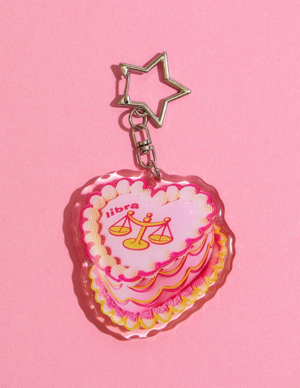 Libra Glitter Horoscope Cake Keychain