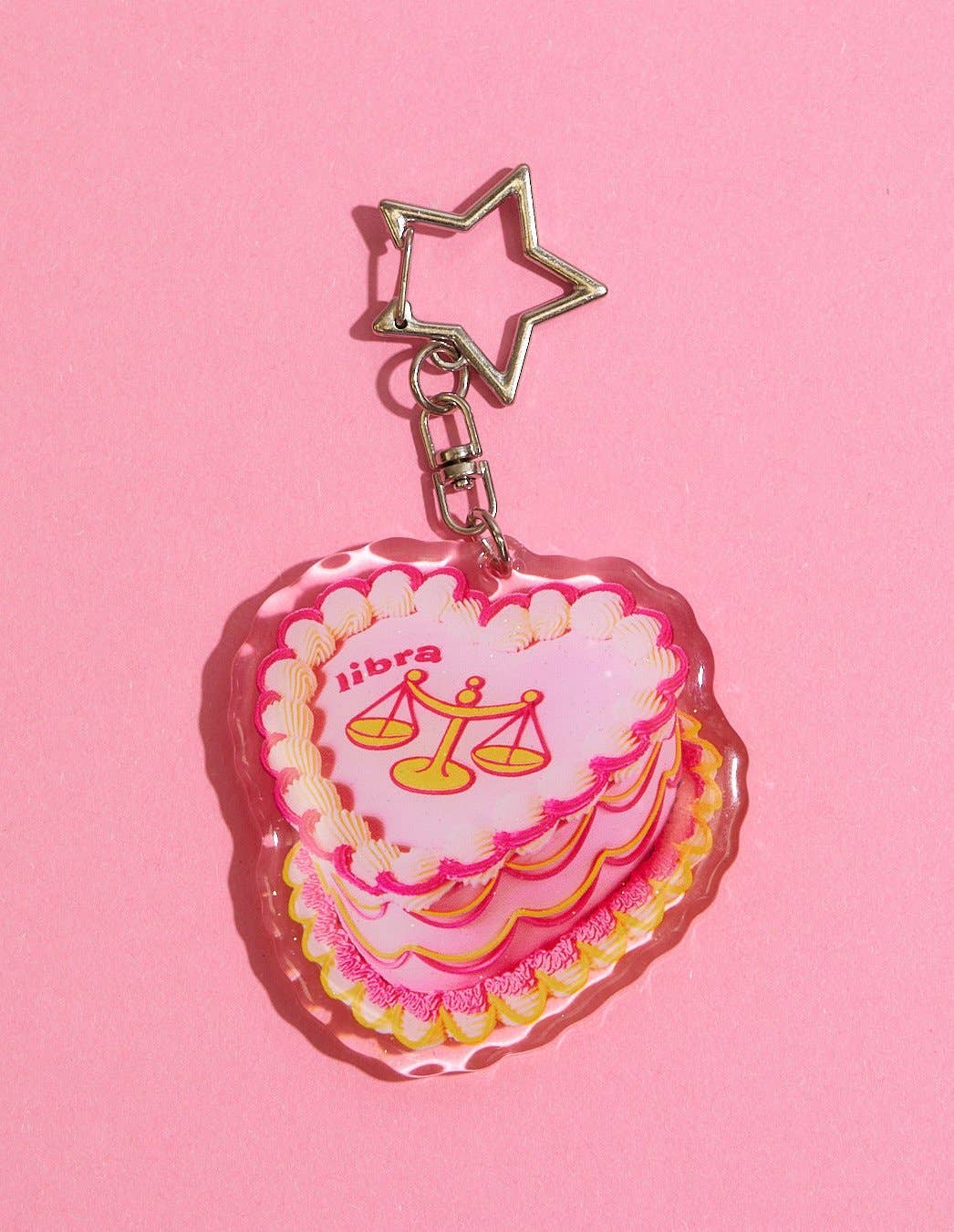 Libra Glitter Horoscope Cake Keychain