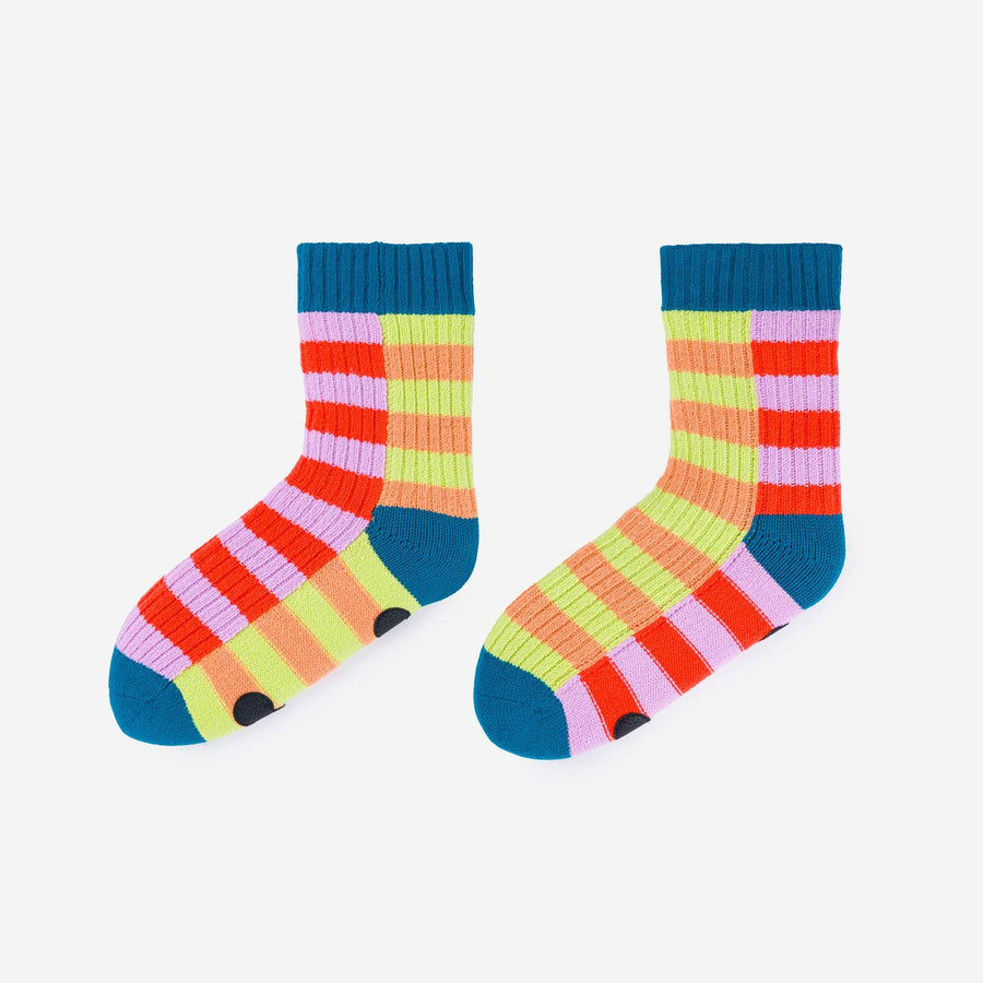 Super Stripe Knit House Socks- Poppy Lilac (S/M)