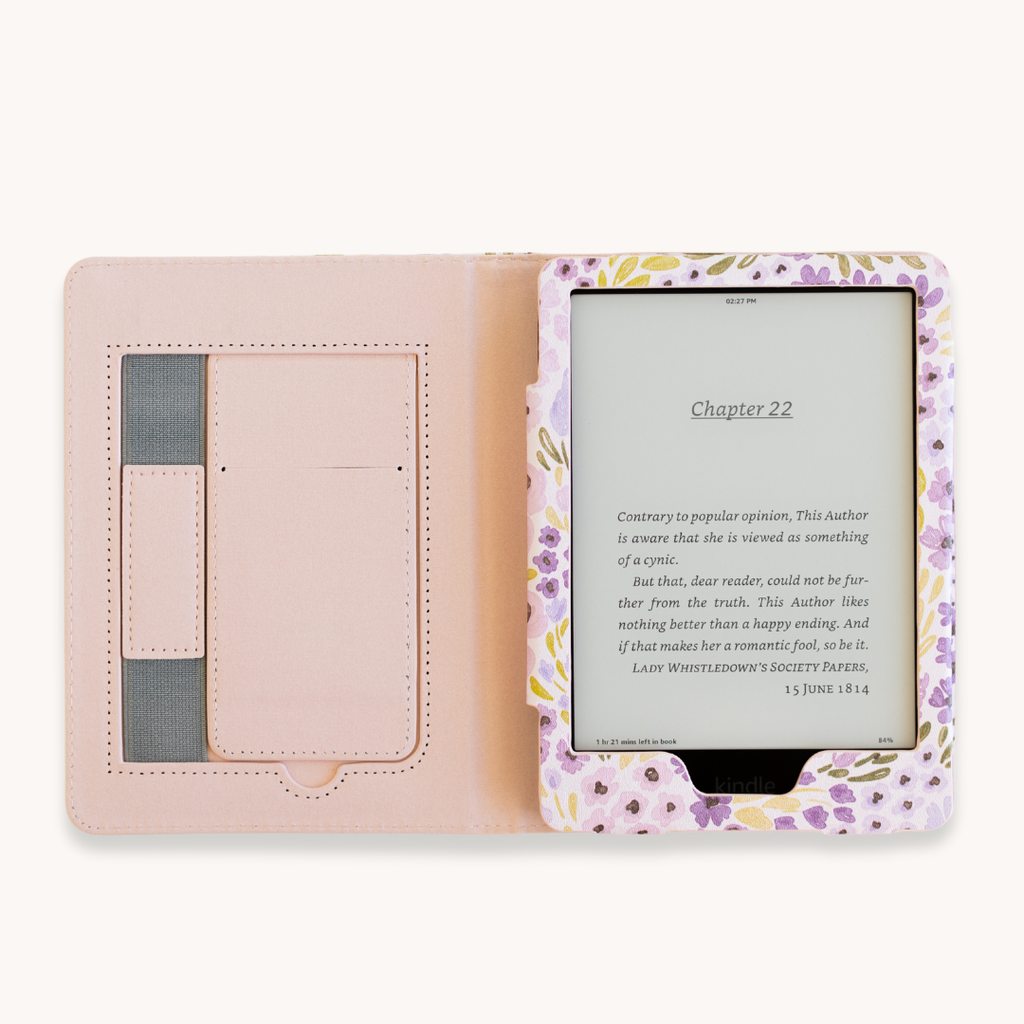 Lilac Floral Kindle Case