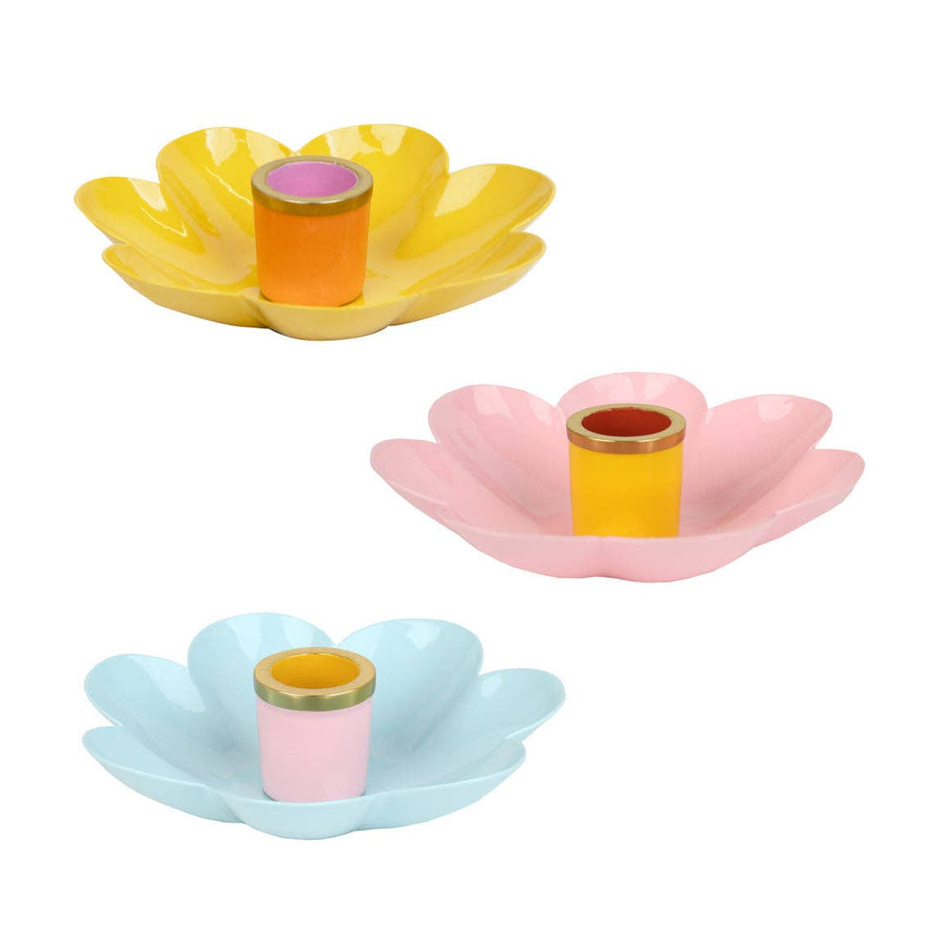 Colored Enamel Flower Shaped Candle Holders | Mothers Day Gifts |