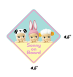 Sonny's on Board Sonny Angel Car Bike Bumper Sticker Decal 