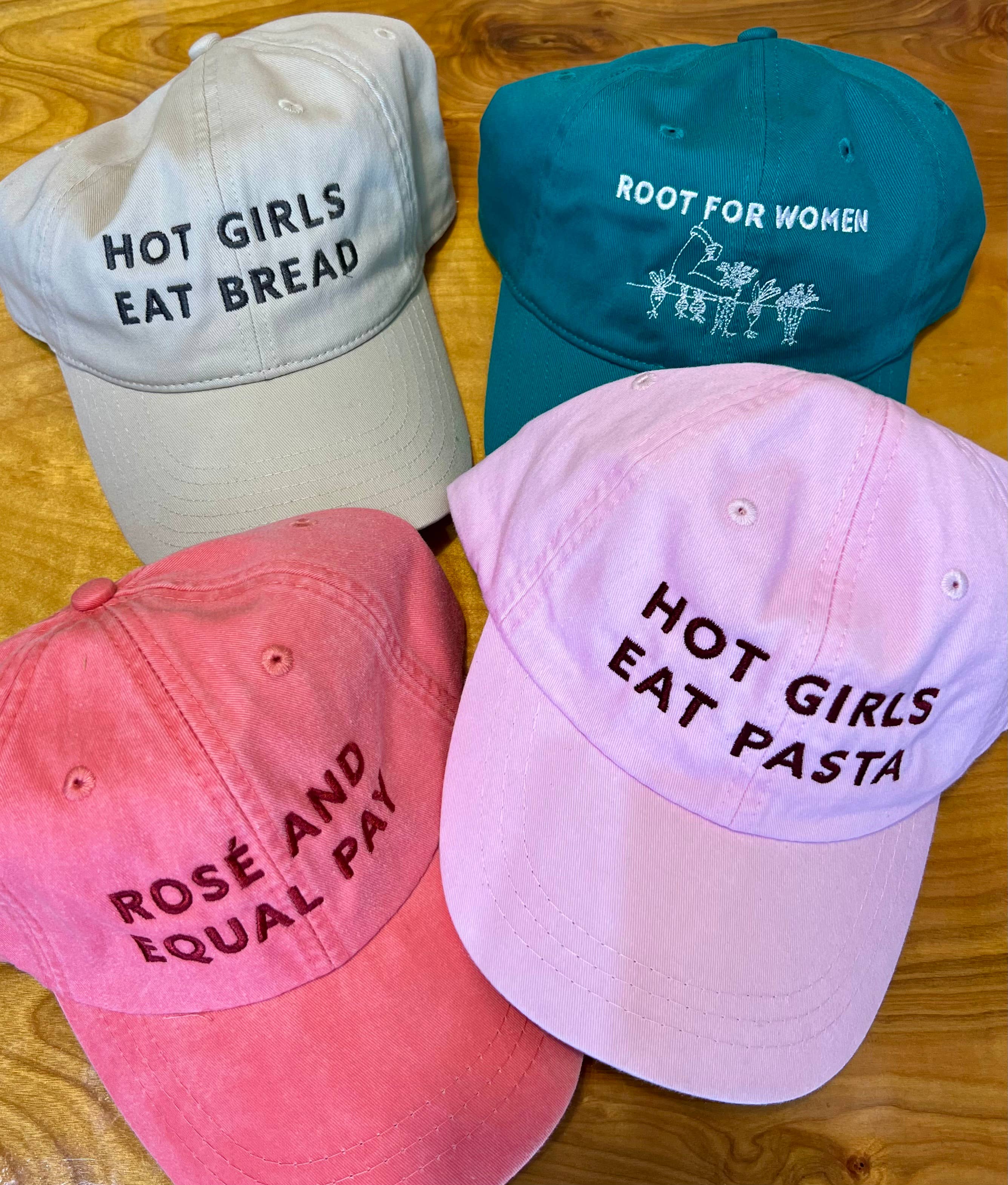 Rosé and Equal Pay Baseball Hat - wine lover gifts