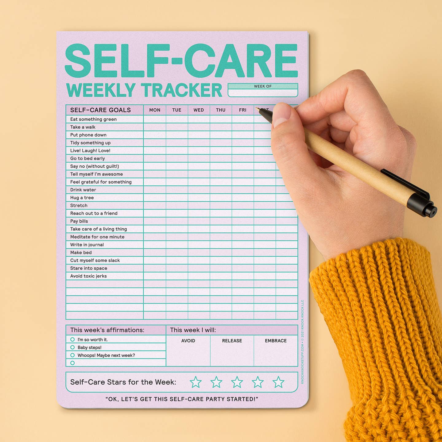 Self Care Weekly Tracker Pad
