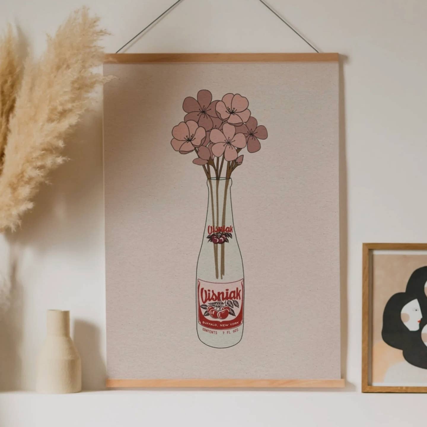 Visniak Soda Flower Vase Vintage Style Art Print 9x12
