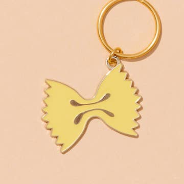 Farfalle Bowtie Pasta Enamel Food Keychain