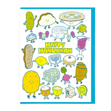 Happy Hanukkah Food Friends Card