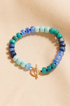 Flat Round Resin Bead Ombre Mixed Stretch Bracelet
