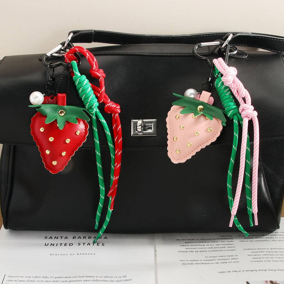 Cute Strawberry Rope Keychain Bag Charms DP25B540