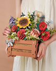 3D Flower Puzzle Wooden Bloom Box