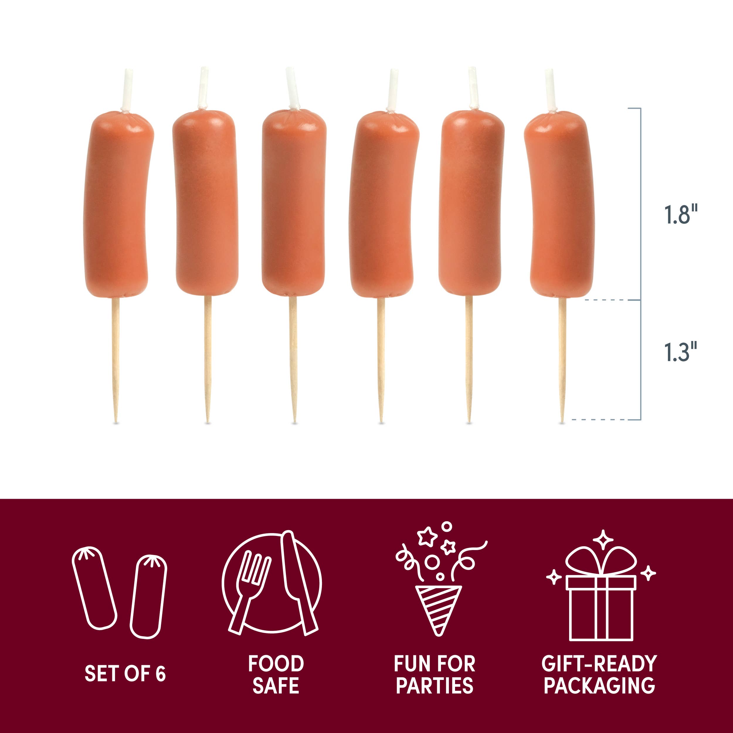 Sausage Party Candles - Set of 6