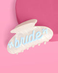 Bride Acrylic Claw Clip | white marble, bridal hair