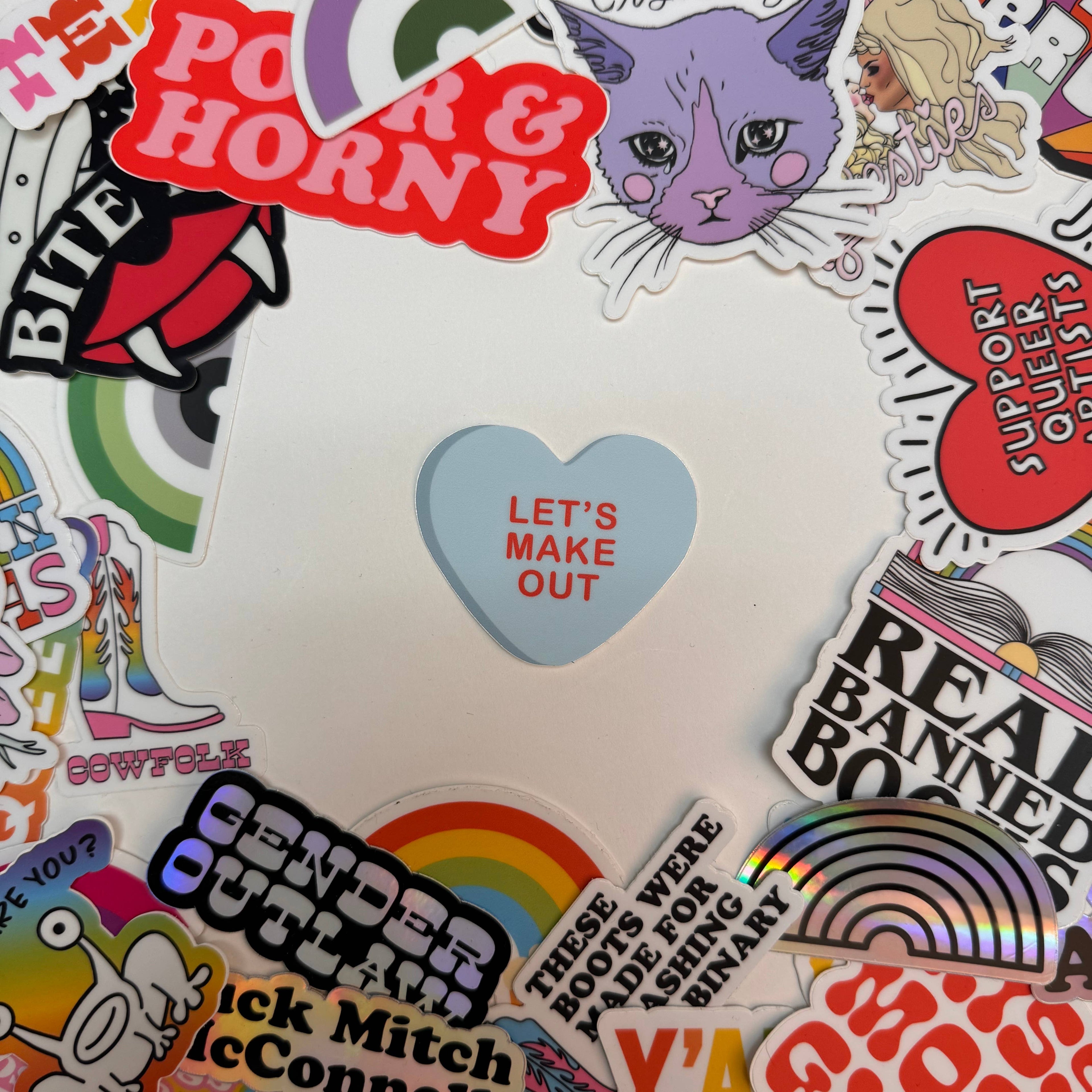 Let's Make Out - Candy Heart Sticker